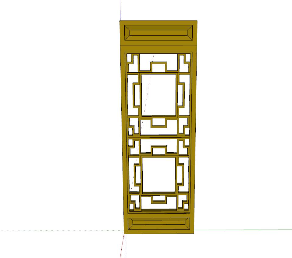 花窗纹理-构筑物小品单体组件sketchup模型54-SU建筑景观室内模型