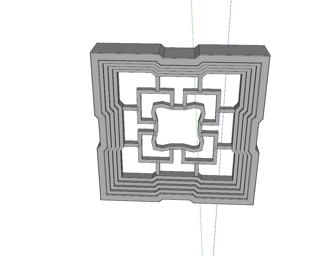 花窗纹理-构筑物小品单体组件sketchup模型66-SU建筑景观室内模型