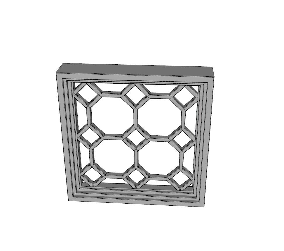 花窗纹理-构筑物小品单体组件sketchup模型68-SU建筑景观室内模型