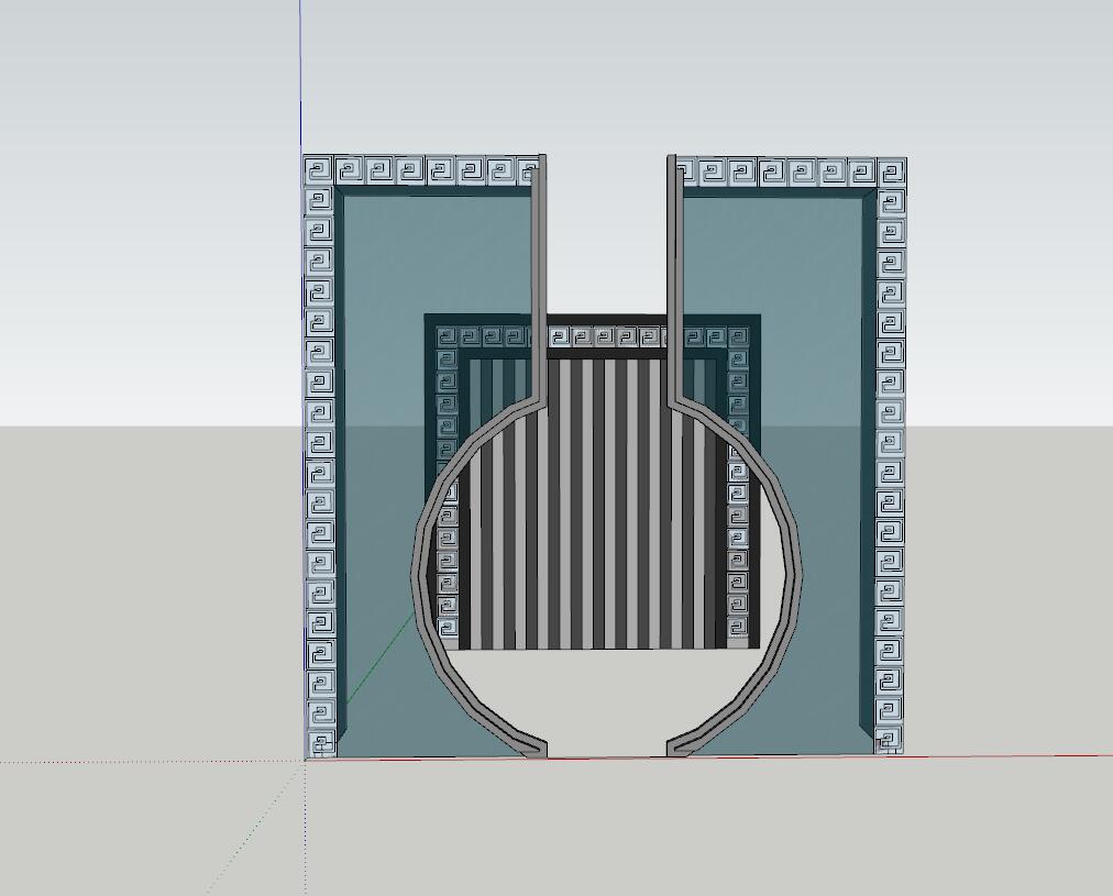 景墙照壁-构筑物小品单体组件sketchup模型8-SU建筑景观室内模型