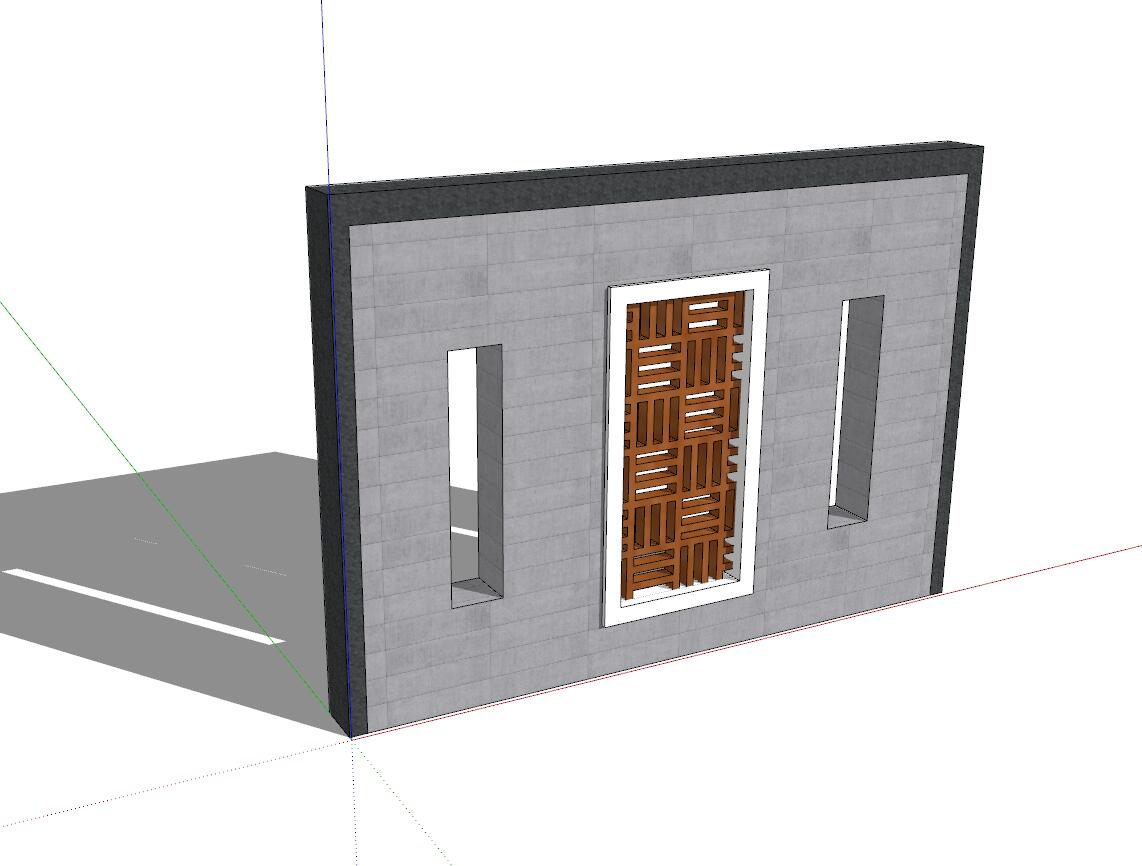 景墙照壁-构筑物小品单体组件sketchup模型20-SU建筑景观室内模型