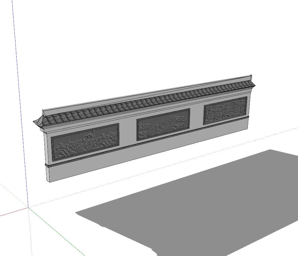 景墙照壁-构筑物小品单体组件sketchup模型33-SU建筑景观室内模型