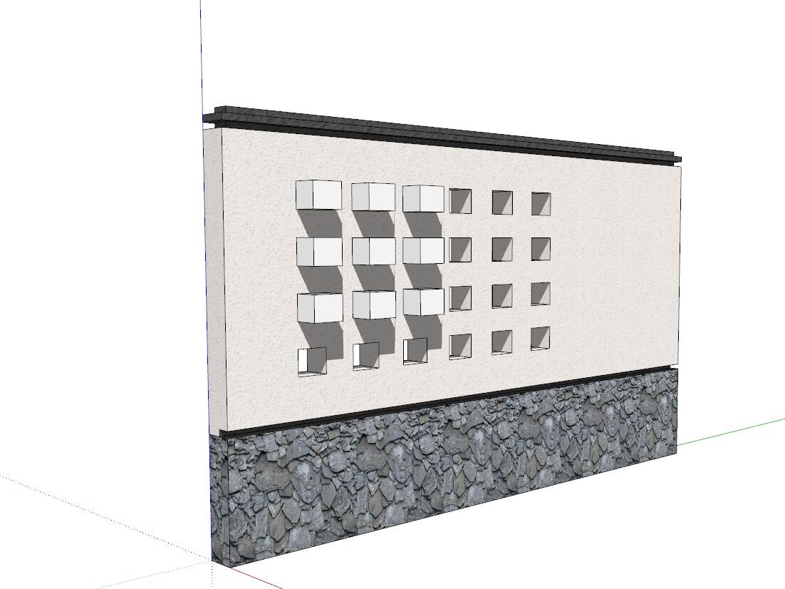 景墙照壁-构筑物小品单体组件sketchup模型42-SU建筑景观室内模型