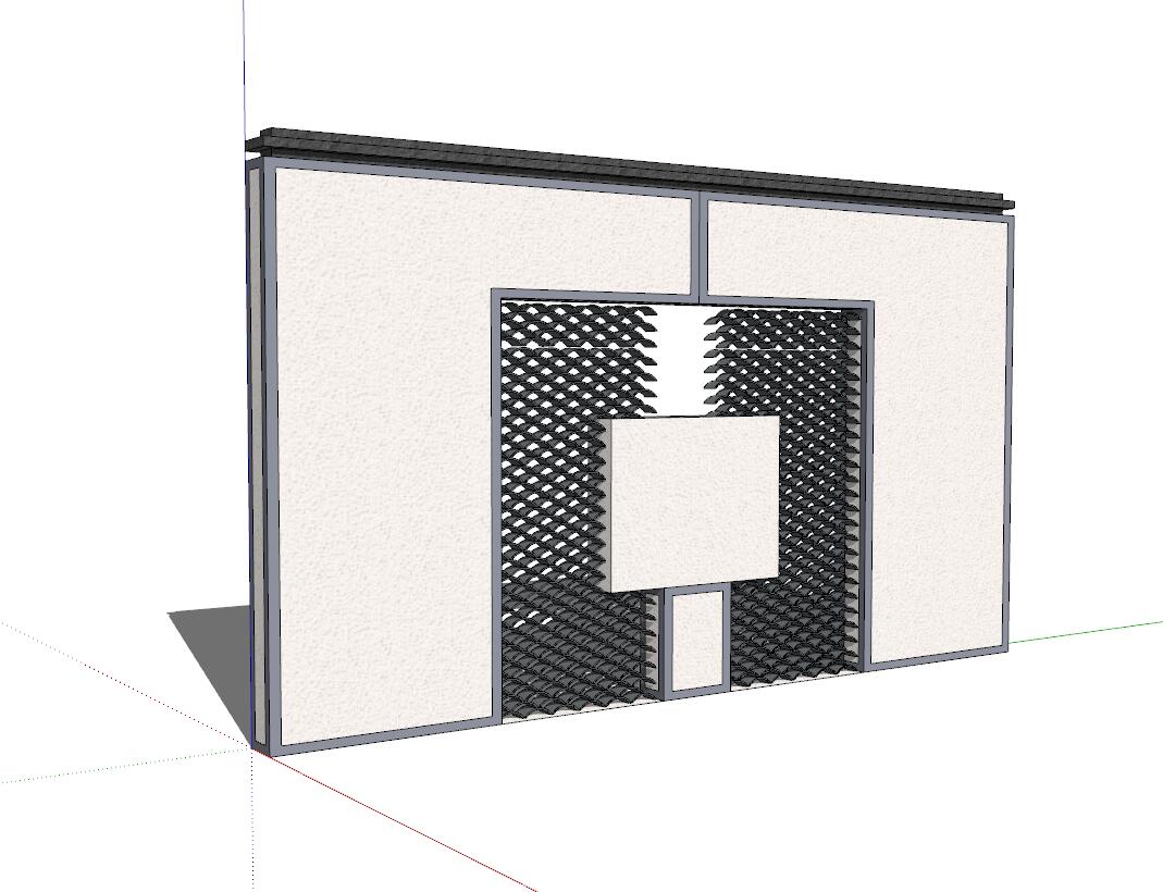 景墙照壁-构筑物小品单体组件sketchup模型44-SU建筑景观室内模型