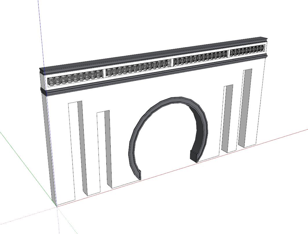 景墙照壁-构筑物小品单体组件sketchup模型46-SU建筑景观室内模型