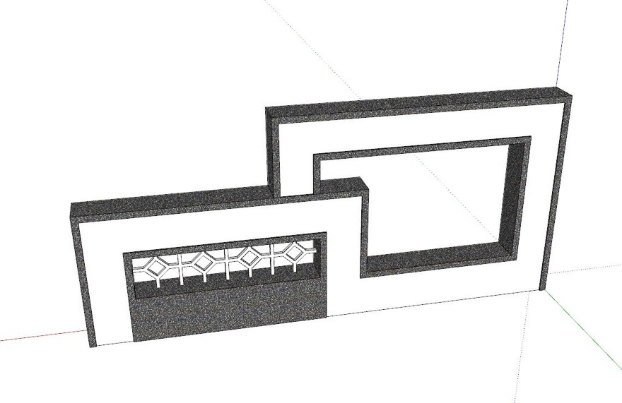 景墙照壁-构筑物小品单体组件sketchup模型58-SU建筑景观室内模型