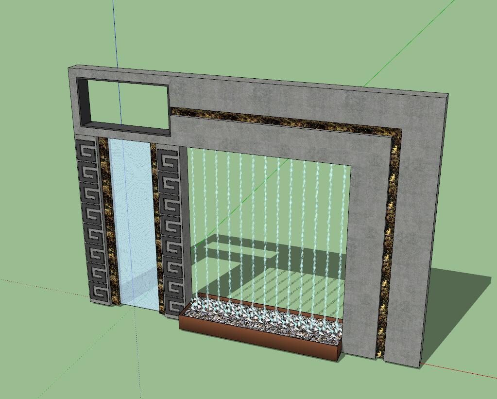 景墙照壁-构筑物小品单体组件sketchup模型69-SU建筑景观室内模型