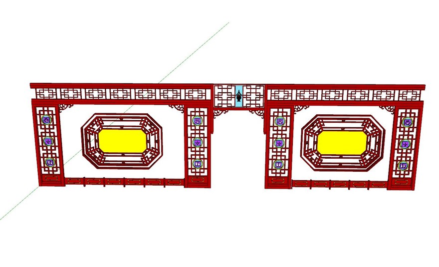 屏风隔断-构筑物小品单体组件sketchup模型1-SU建筑景观室内模型