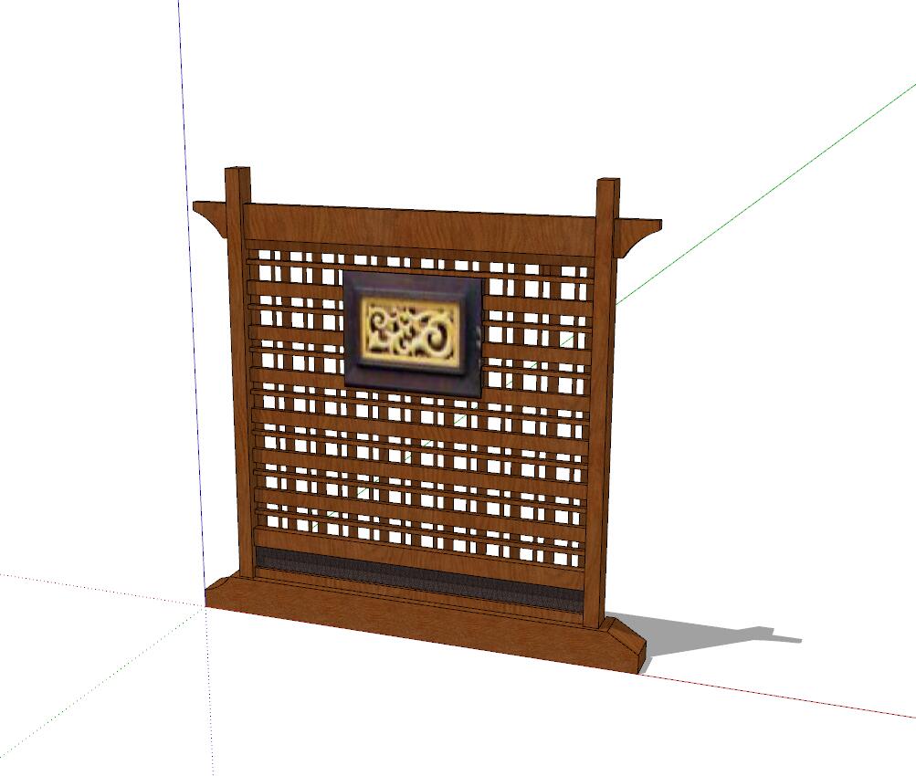 屏风隔断-构筑物小品单体组件sketchup模型47-SU建筑景观室内模型