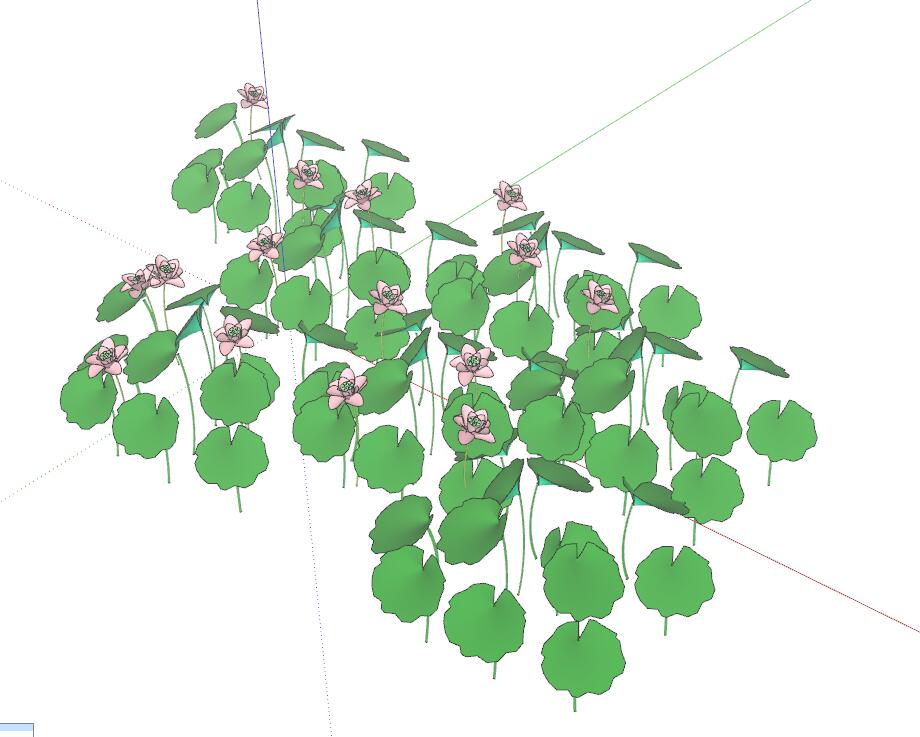 睡莲荷花sketchup模型5-SU建筑景观室内模型