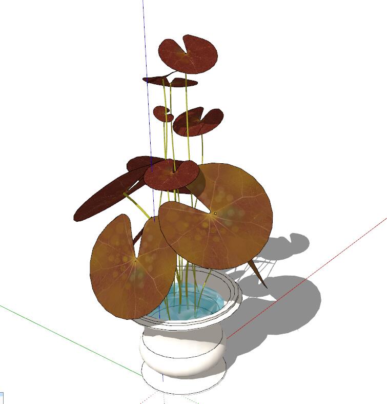 睡莲荷花sketchup模型13-SU建筑景观室内模型