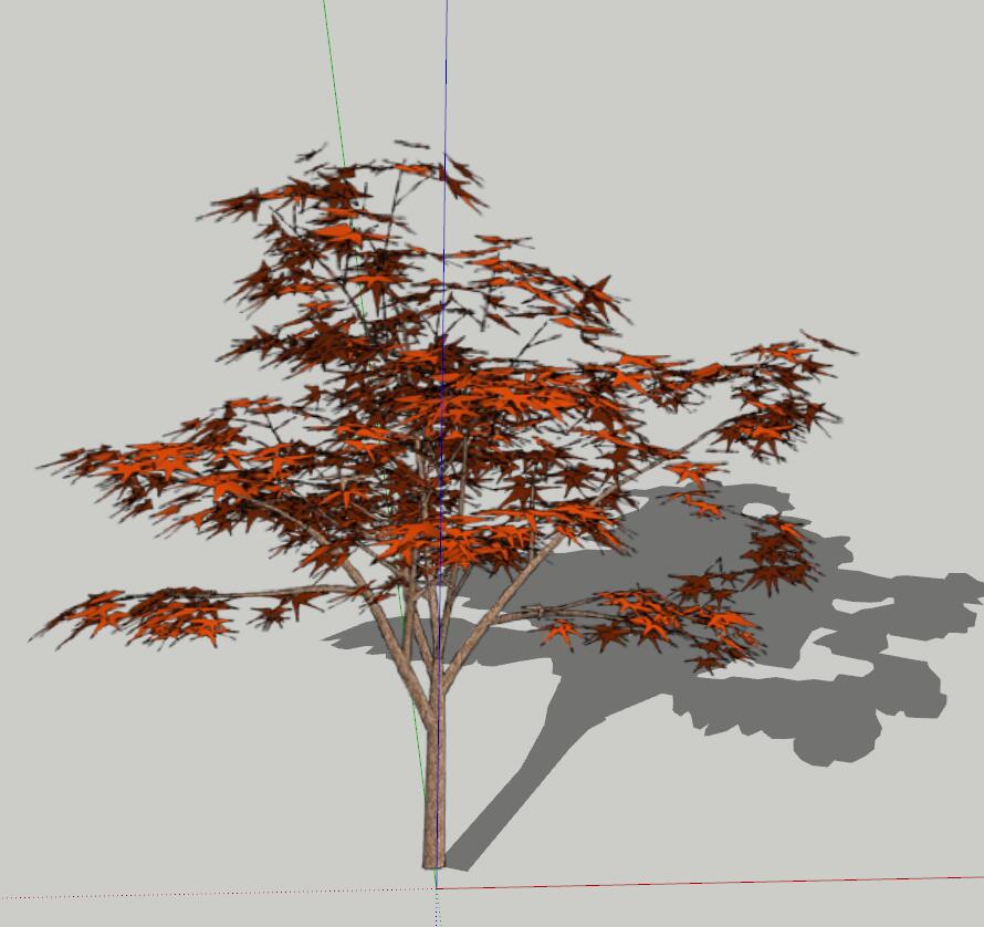 橙红色sketchup模型10-SU建筑景观室内模型