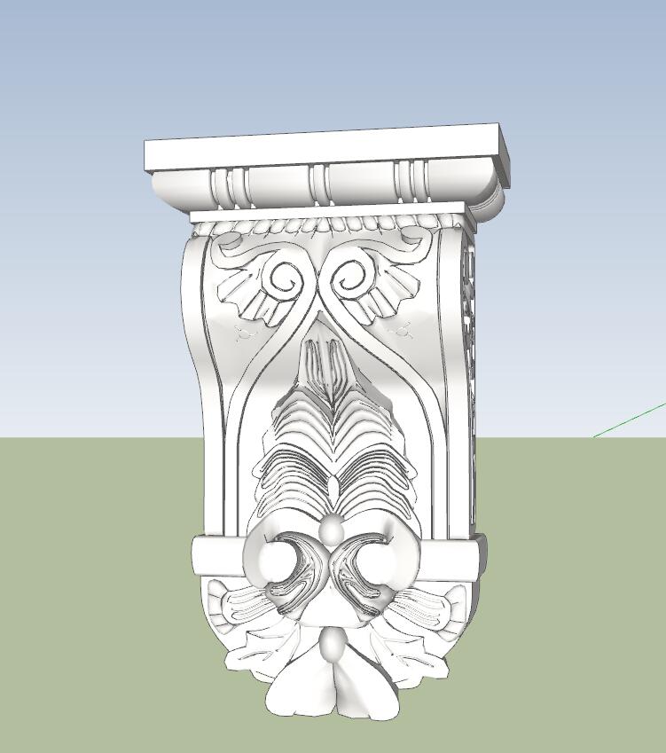 欧式美式柱头装饰-SU建筑景观室内模型