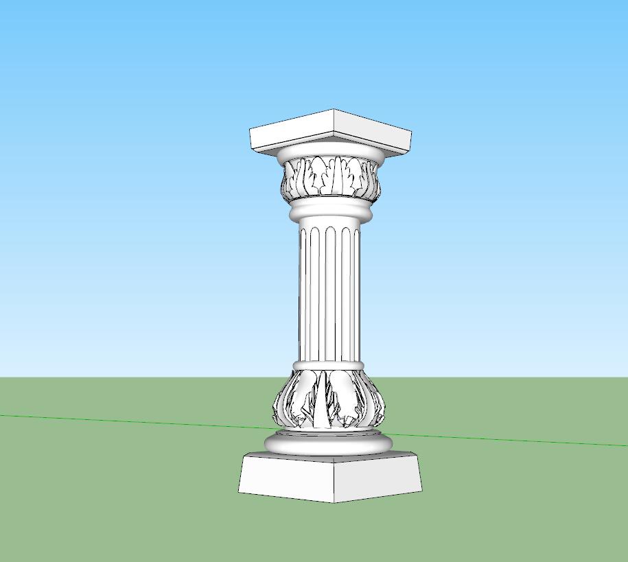 欧式美式柱-SU建筑景观室内模型