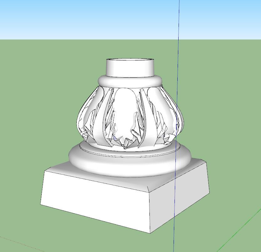欧式美式柱装饰-SU建筑景观室内模型