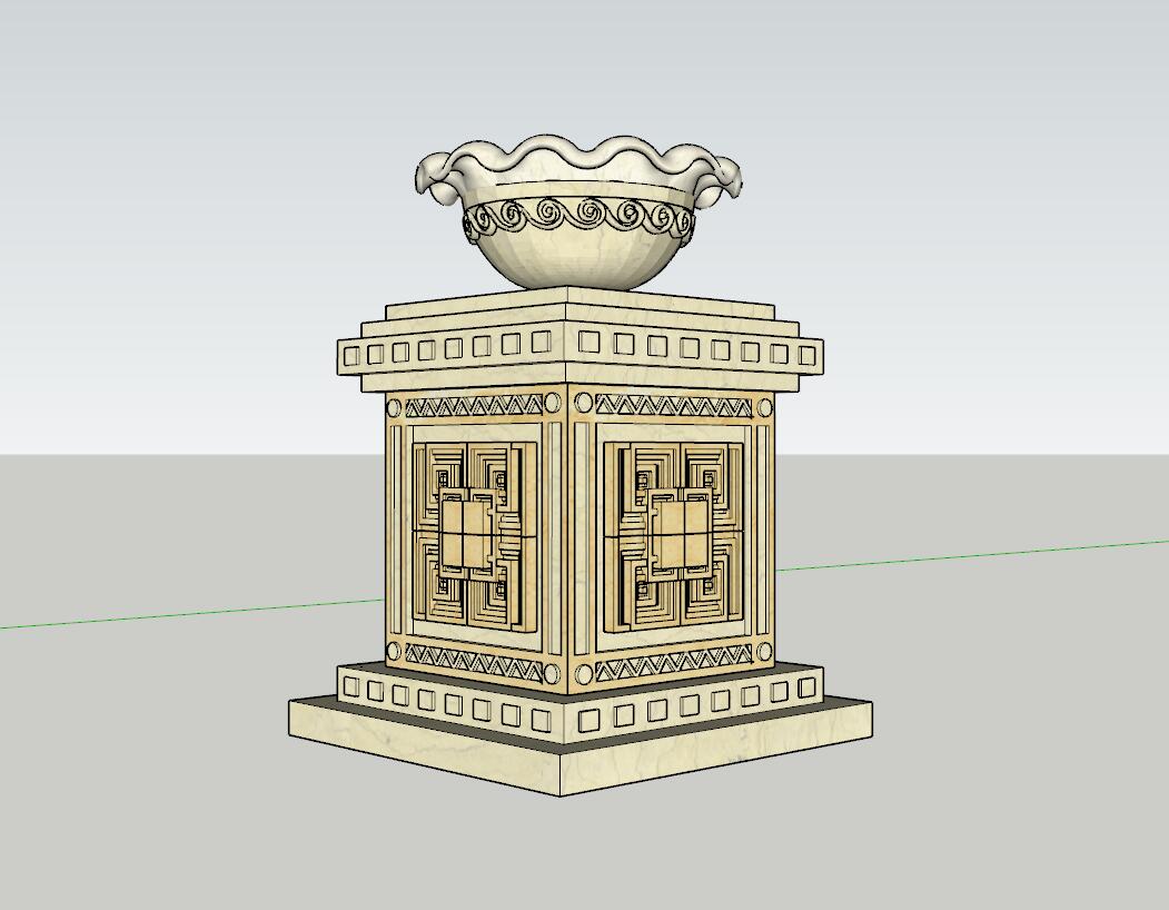花钵-SU建筑景观室内模型