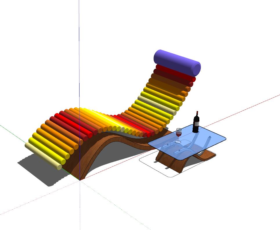 躺椅sketchup模型9-SU建筑景观室内模型