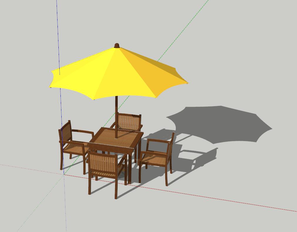 遮阳伞sketchup模型1-SU建筑景观室内模型