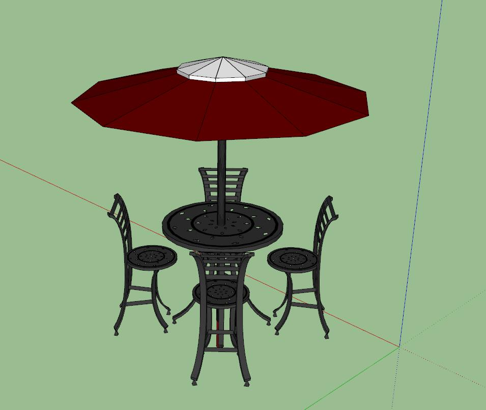 遮阳伞sketchup模型41-SU建筑景观室内模型