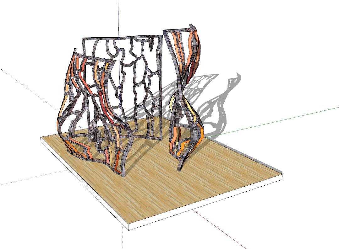 抽象雕塑sketchup模型24-SU建筑景观室内模型