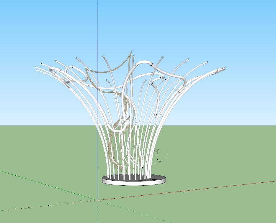 抽象雕塑sketchup模型135-SU建筑景观室内模型