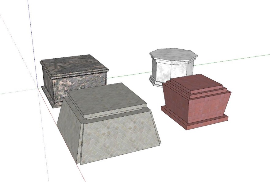 雕塑台座sketchup模型2-SU建筑景观室内模型