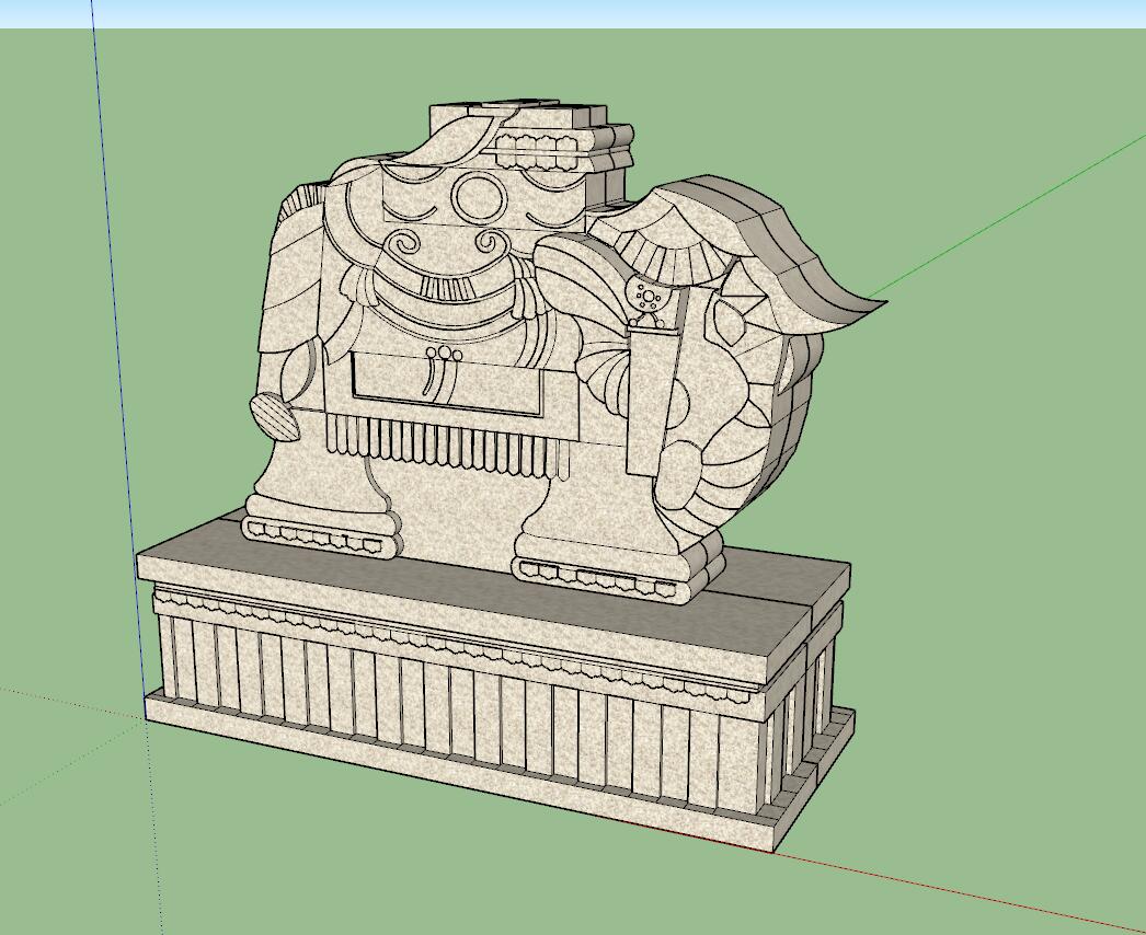 动物雕塑sketchup模型50-SU建筑景观室内模型