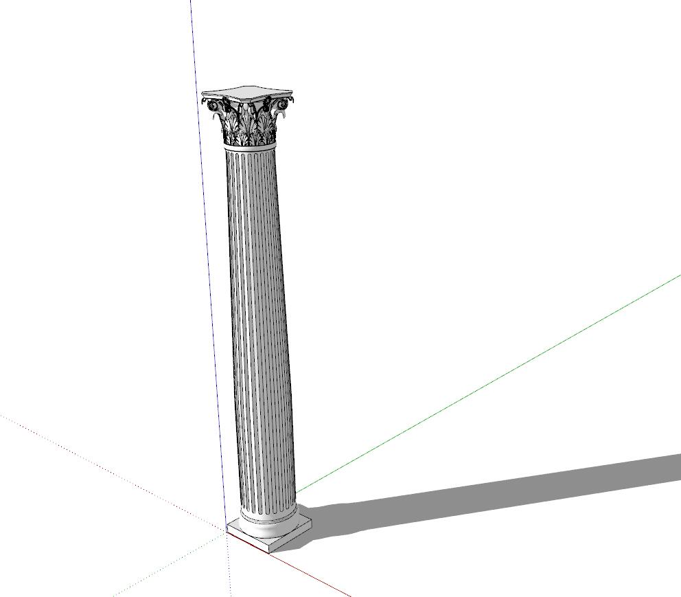 欧式美式柱子sketchup模型5-SU建筑景观室内模型