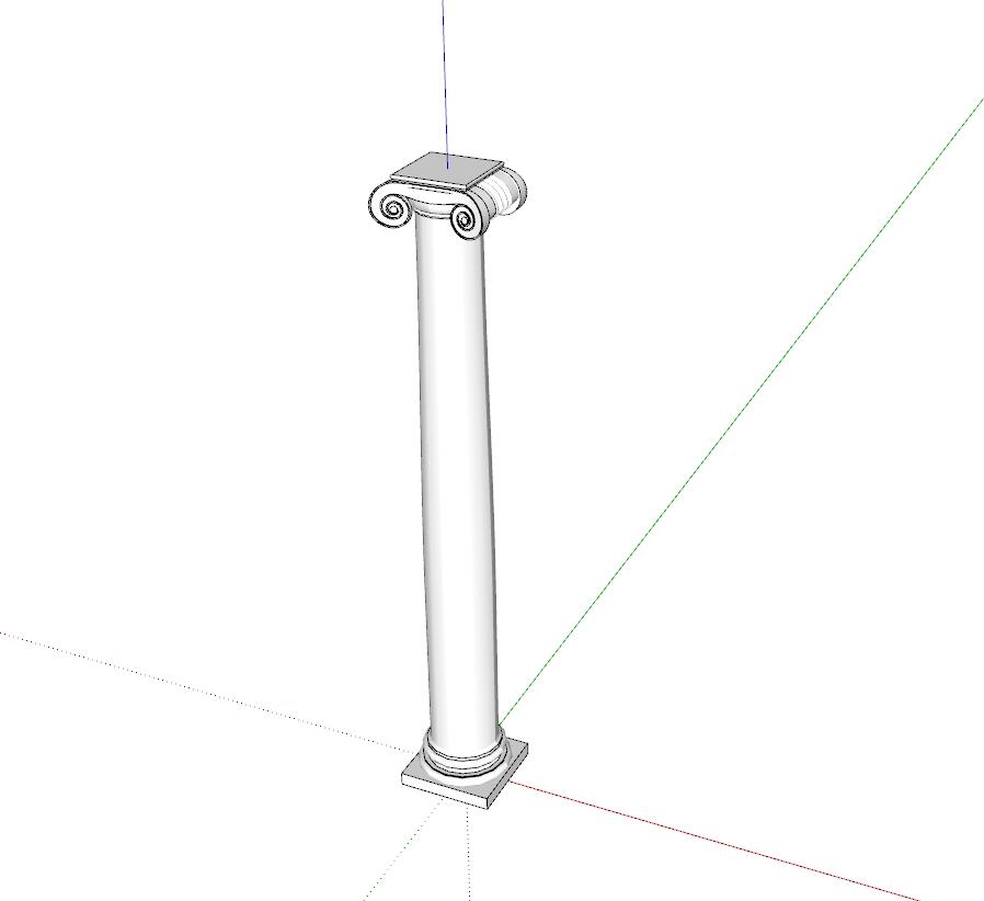 欧式美式柱子sketchup模型7-SU建筑景观室内模型