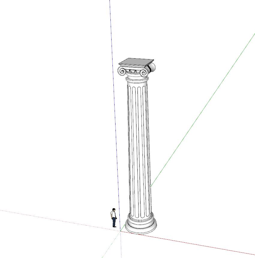 欧式美式柱子sketchup模型9-SU建筑景观室内模型