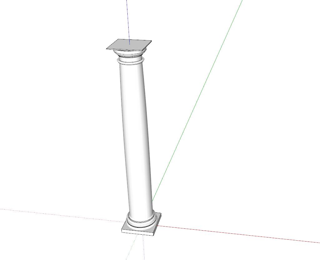 欧式美式柱子sketchup模型16-SU建筑景观室内模型