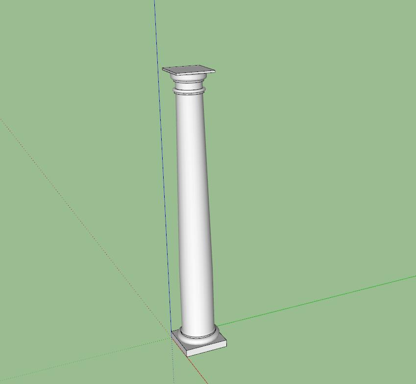 欧式美式柱子sketchup模型17-SU建筑景观室内模型