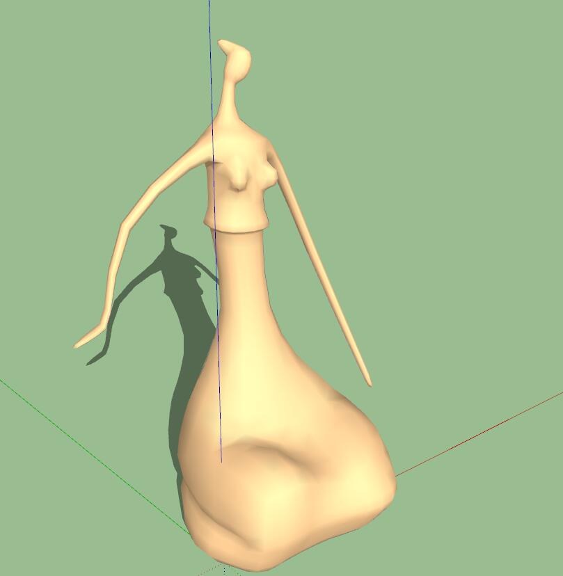 人形雕塑sketchup模型21-SU建筑景观室内模型