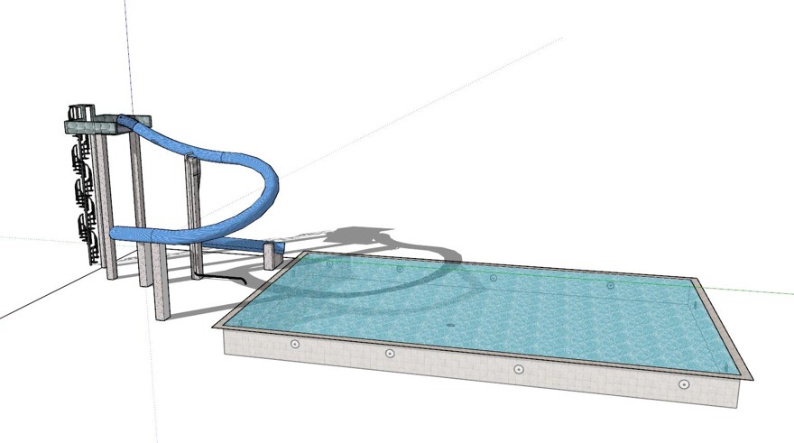 高台滑水sketchup模型2-SU建筑景观室内模型