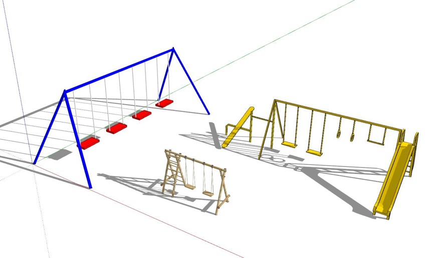 游乐设施-秋千5-SU建筑景观室内模型