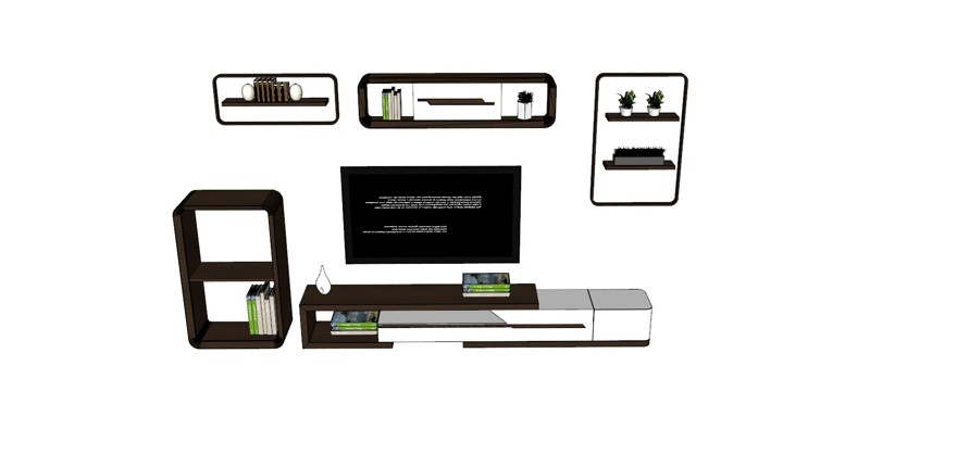 1电视柜sketchup模型2-SU建筑景观室内模型