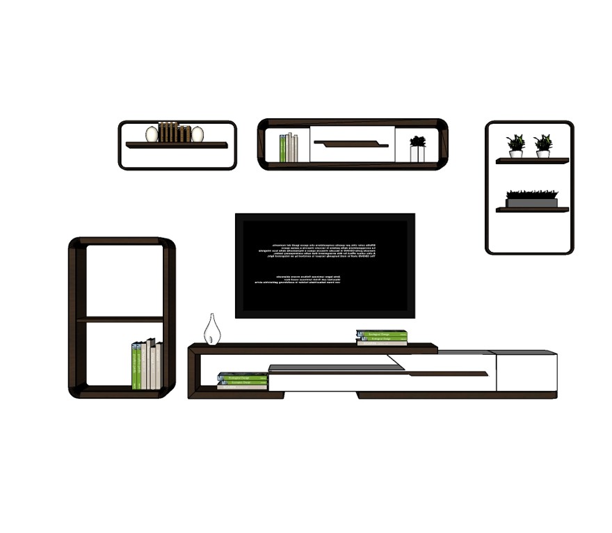 电视柜sketchup模型9-SU建筑景观室内模型