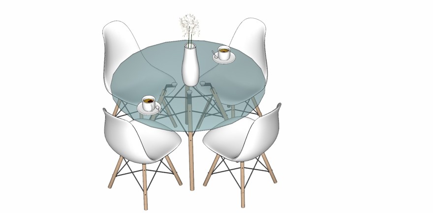 餐桌椅sketchup模型4-SU建筑景观室内模型