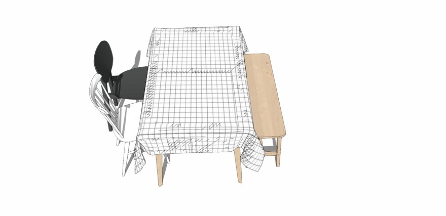 餐桌椅sketchup模型15-SU建筑景观室内模型