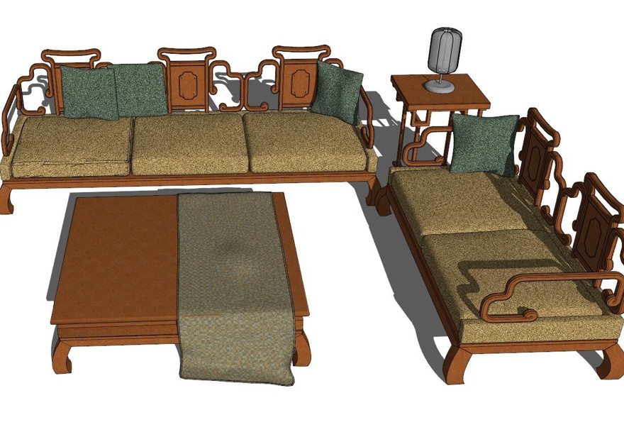 沙发SU模型二sketchup模型7-SU建筑景观室内模型