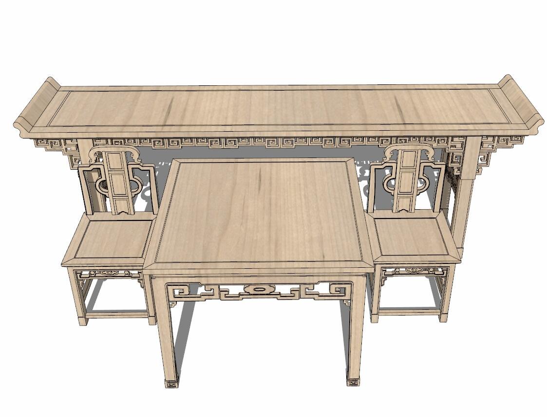 案台SU模型一sketchup模型19-SU建筑景观室内模型