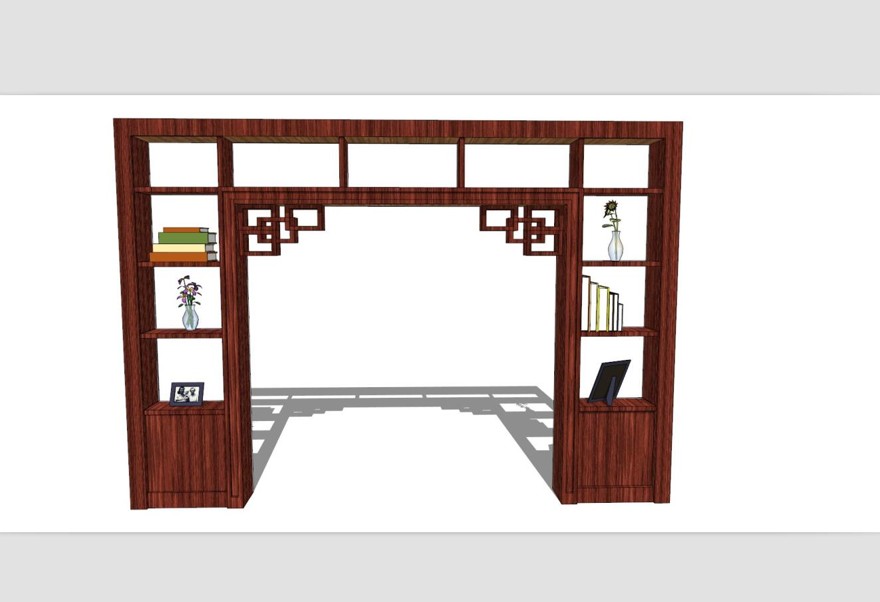 博古架SU模型一sketchup模型4-SU建筑景观室内模型