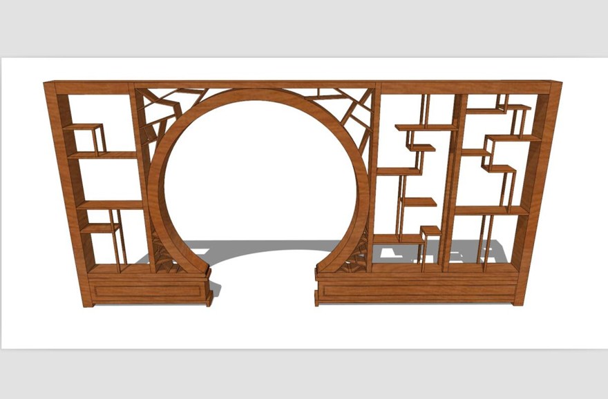 博古架SU模型一sketchup模型18-SU建筑景观室内模型