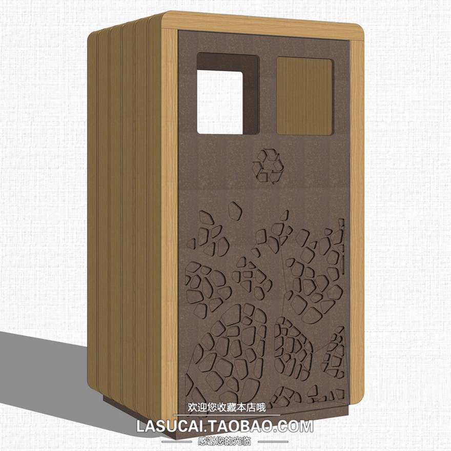 中式垃圾桶sketchup模型9-SU建筑景观室内模型