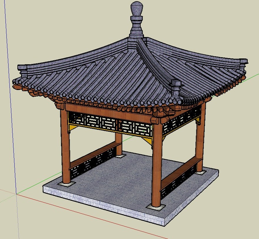 亭-亭子-SU建筑景观室内模型