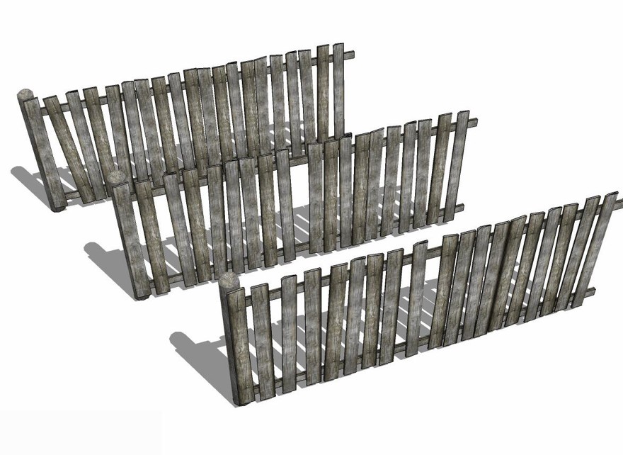 围栏sketchup模型2-SU建筑景观室内模型