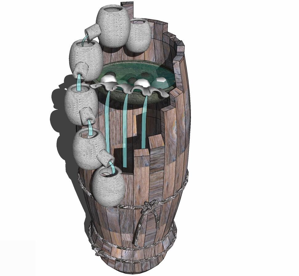 小水景sketchup模型2-SU建筑景观室内模型