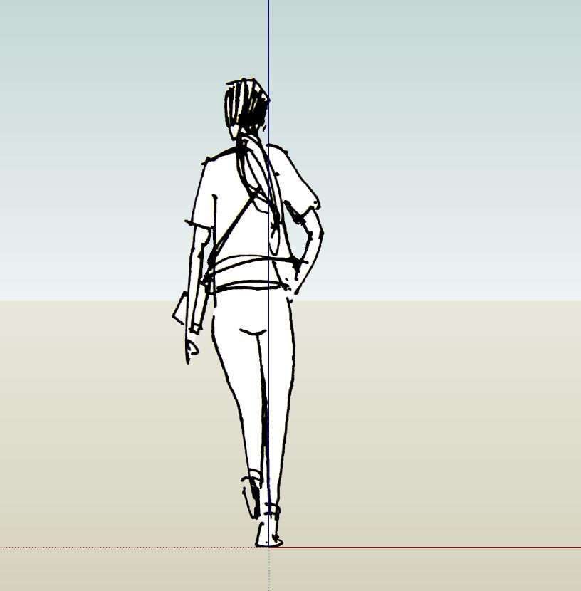 2d手绘人物组件SU模型sketchup模型32-SU建筑景观室内模型