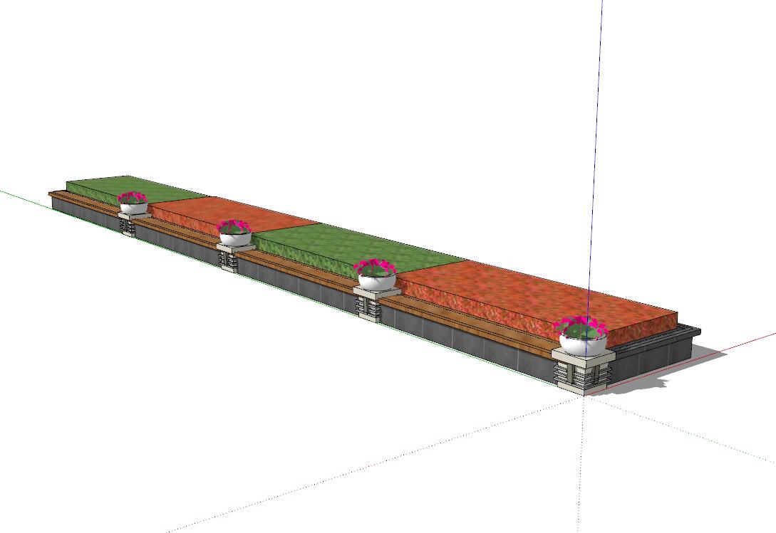 方形树池sketchup模型2-SU建筑景观室内模型