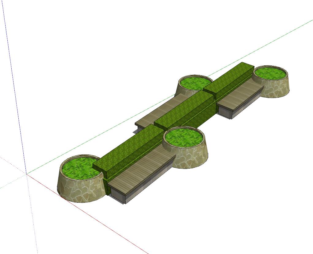 方形树池sketchup模型23-SU建筑景观室内模型